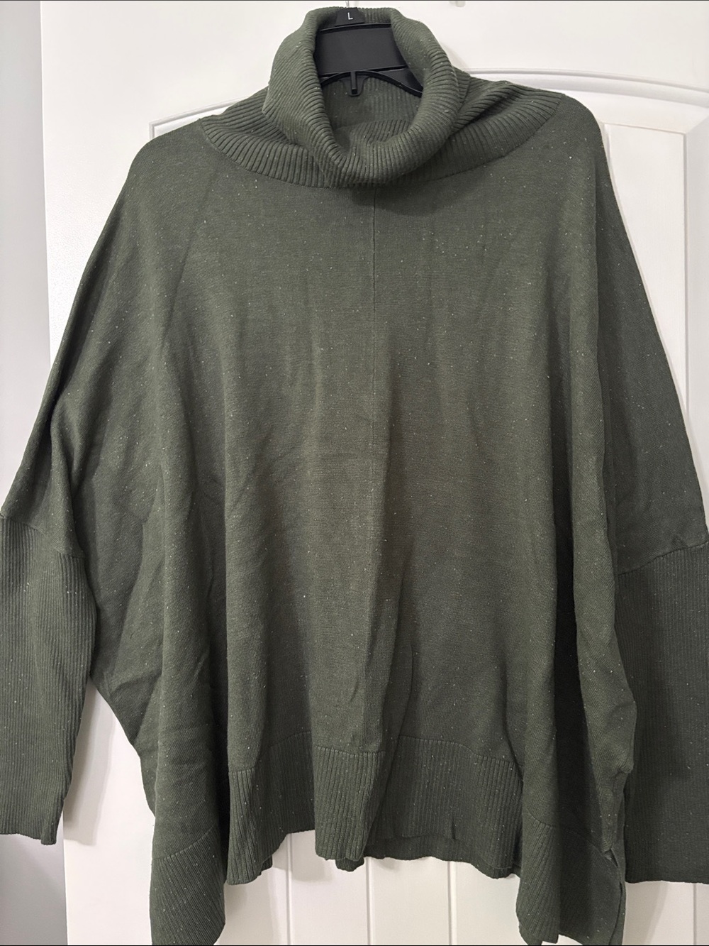 new directions Olive Green Cowl Neck Poncho Sweater